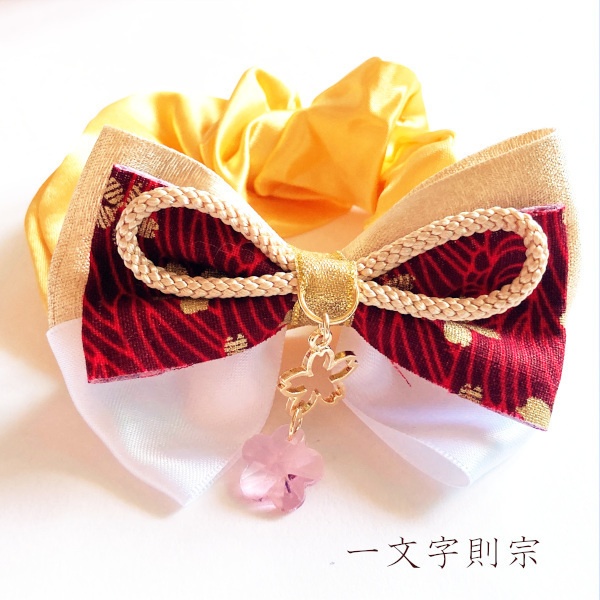 刀剣乱舞 初期刀 沖田組 土方組 一文字 肥前忠広 南海太郎朝尊 獅子王 青江 三条 イメージ ヘアアクセサリー さくらさくら 和風 リボン シュシュ ブレスレット