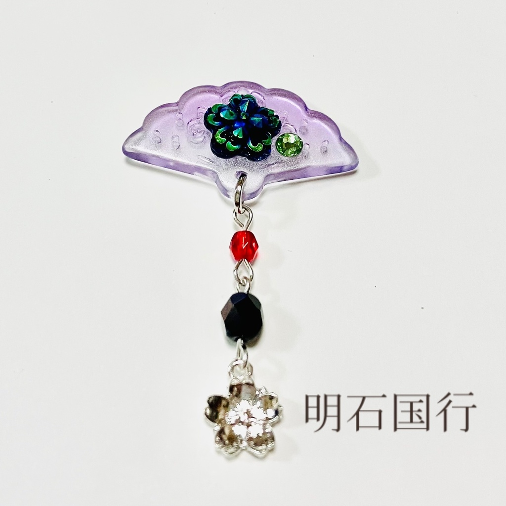 刀剣乱舞 イメージ 刀花扇 チャーム ストラップ 片耳 ピアス ノンホールピアス ヘアピン