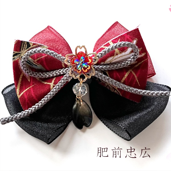 刀剣乱舞 イメージ 伊達組 織田組 源氏 天保江戸 肥前忠広 一文字派 江 リボン 刀涼花 虹桜 ヘアクリップ ヘアゴム ポニーフック バッグチャーム