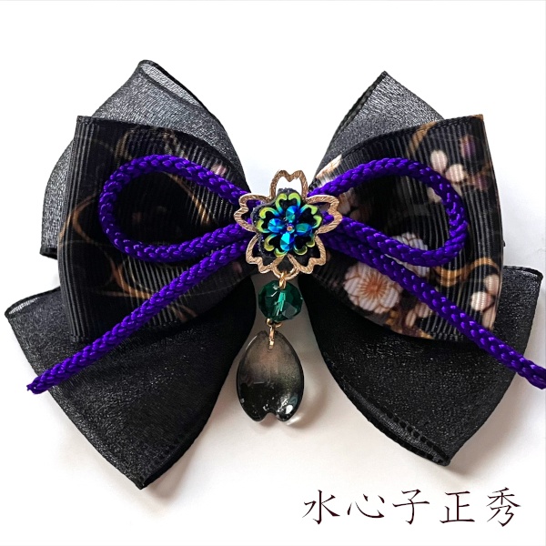 刀剣乱舞 イメージ 伊達組 織田組 源氏 天保江戸 肥前忠広 一文字派 江 リボン 刀涼花 虹桜 ヘアクリップ ヘアゴム ポニーフック バッグチャーム