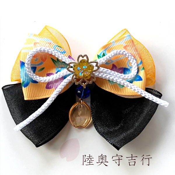 刀剣乱舞 イメージ 初期刀 沖田組 土方組 粟田口 青江 来派 リボン 刀涼花 虹桜 ヘアクリップ ヘアゴム  ポニーフック バッグチャーム