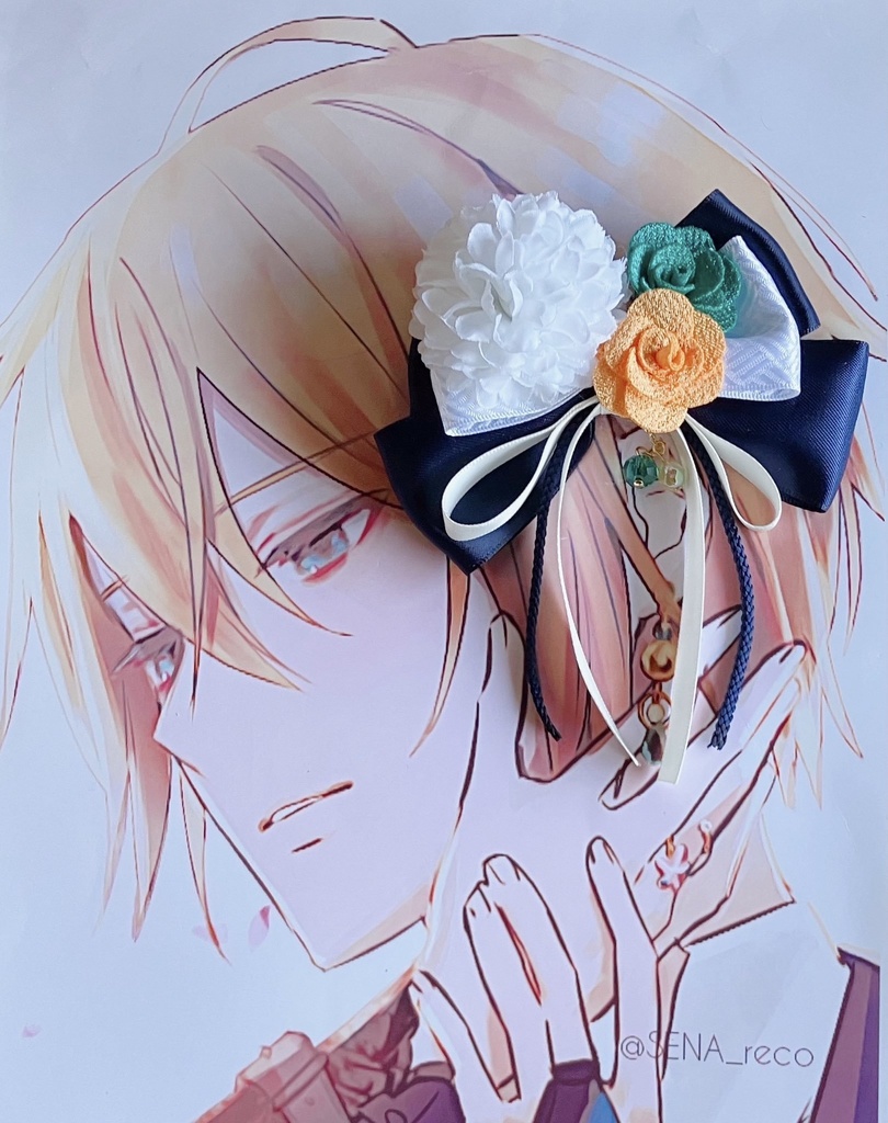 刀剣乱舞 山姥切国広 イメージ ヘアアクセサリー 薔薇 りぼん ヘアクリップ ポニーフック バッグチャーム