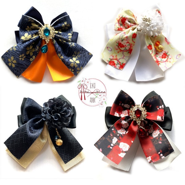 刀剣乱舞 イメージ 和風 ヘアアクセサリー 和重ね リボン ヘアクリップ ポニーフック ヘアゴム バッグチャーム キーホルダー