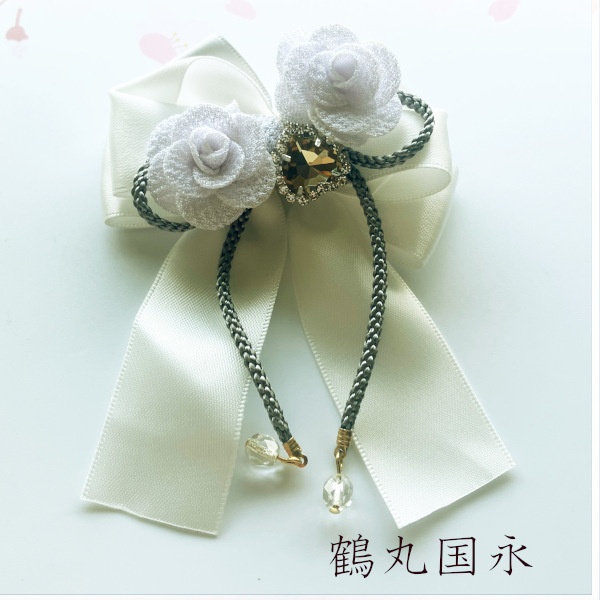 刀剣乱舞 イメージ 和風 ヘアアクセサリー さくら星、花結び。ヘアクリップ ポニーフック ヘアゴム バッグチャーム キーホルダー