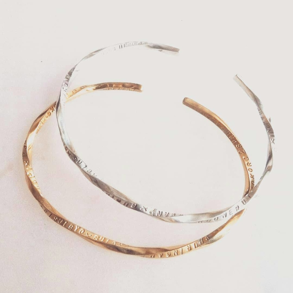 ぐるぐるバングル SV&Brassペア