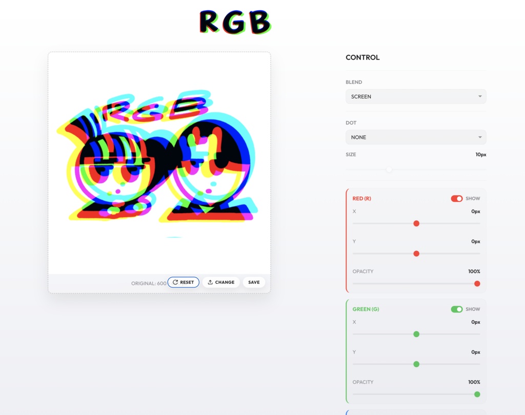 RGB HANZURE GEN (RGB分解画像ジェネレーター)