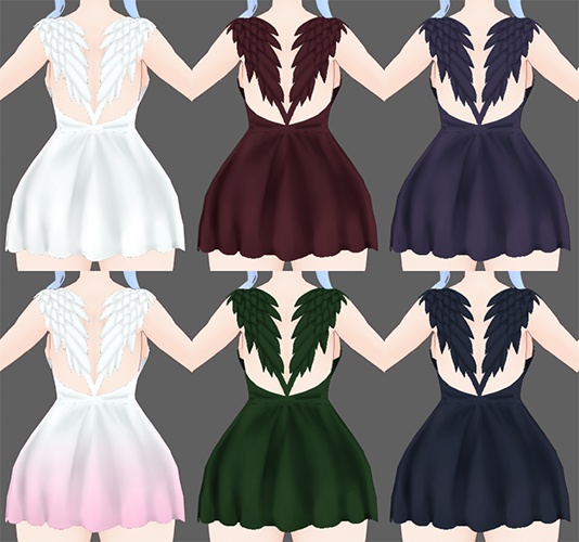 (Free) Vroid Angel Wing Dress Texture