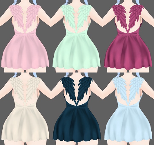 (Free) Vroid Angel Wing Dress Texture
