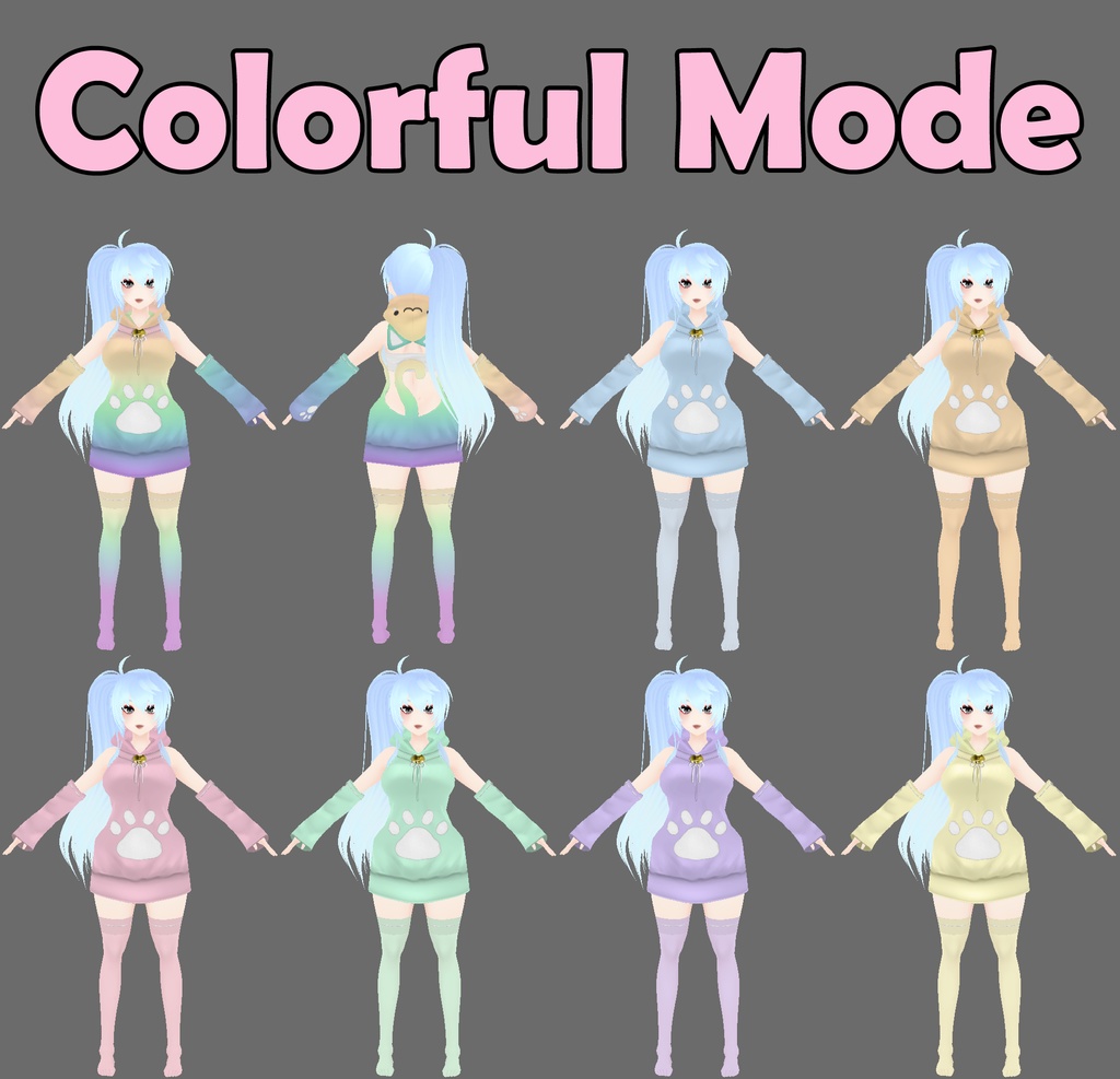 Vroid Kitty Hoodie (Editable PSD Available!) - キティパーカー - 編集可能なPSDをご用意しました。