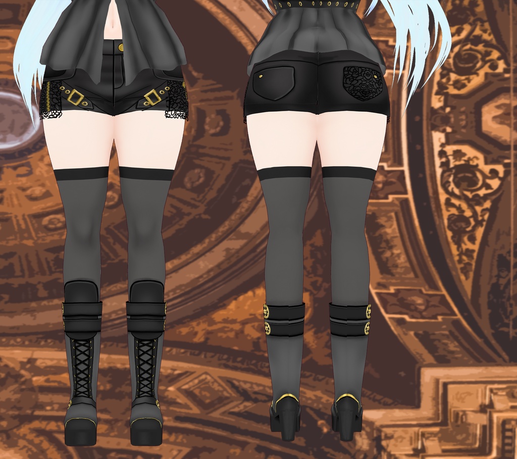 VRoid Steampunk-inspired outfit | VRoid スチームパンクをイメージした衣装