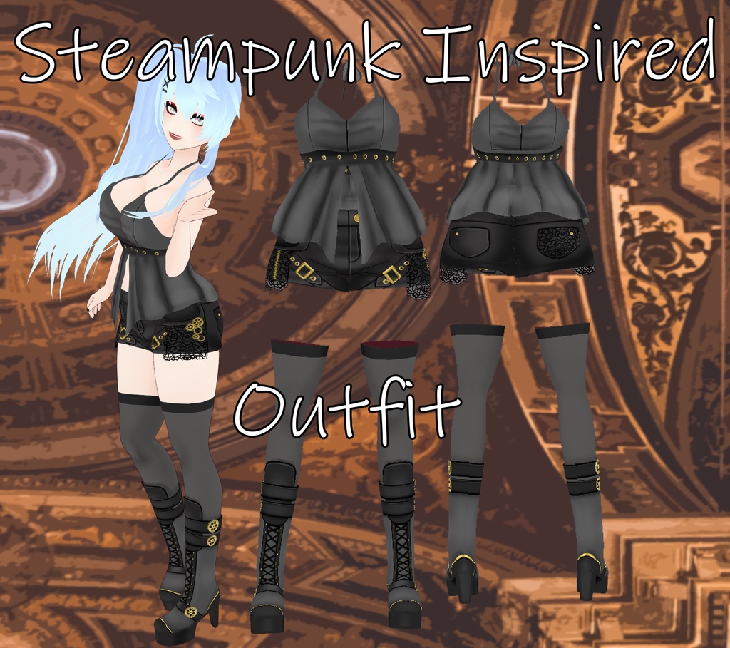 VRoid Steampunk-inspired outfit | VRoid スチームパンクをイメージした衣装