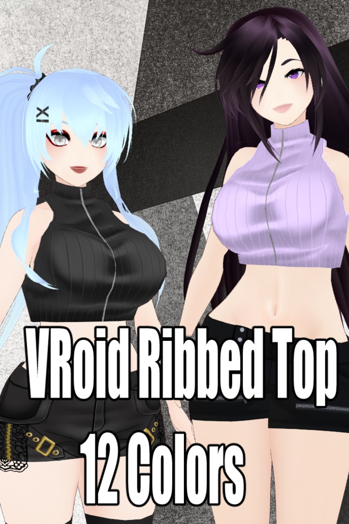 VRoid Ribbed Top (12 Colors!) | VRoidリブトップス（12色！）。