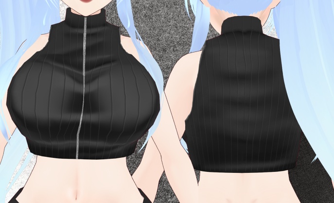 VRoid Ribbed Top (12 Colors!) | VRoidリブトップス(12色!)。