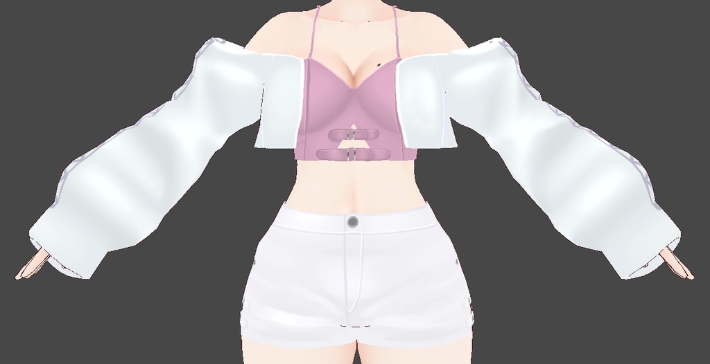 VRoid Fallen Angel Crop Jacket Outfit | VRoid 堕天使のクロップジャケットアウトフィット