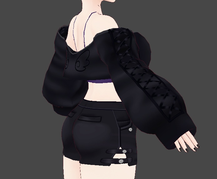 VRoid Fallen Angel Crop Jacket Outfit | VRoid 堕天使のクロップジャケットアウトフィット