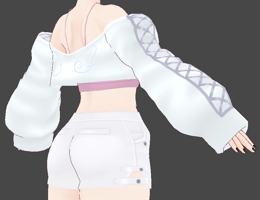 VRoid Fallen Angel Crop Jacket Outfit | VRoid 堕天使のクロップジャケットアウトフィット