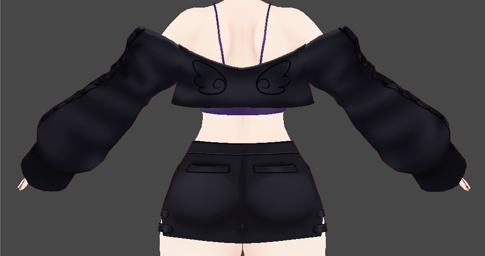 VRoid Fallen Angel Crop Jacket Outfit | VRoid 堕天使のクロップジャケットアウトフィット