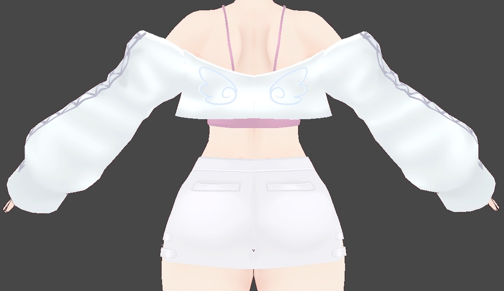 VRoid Fallen Angel Crop Jacket Outfit | VRoid 堕天使のクロップジャケットアウトフィット