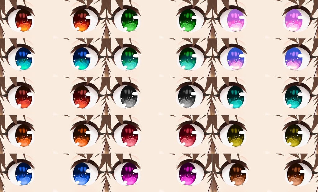 [ FREE ] VRoid Lovely Eyes (15 Colors) | フリーVRoidラブリーアイズ（15色 ...