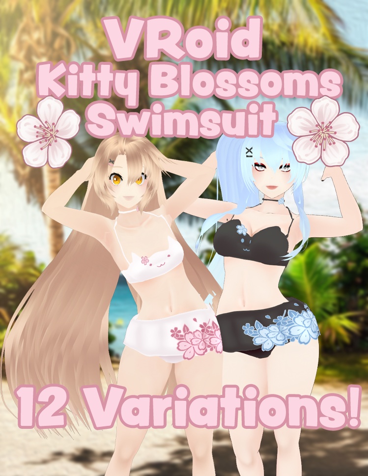 [FREE] VRoid Kitty Blossoms Swimsuit | VRoid キティ・ブロッサム水着