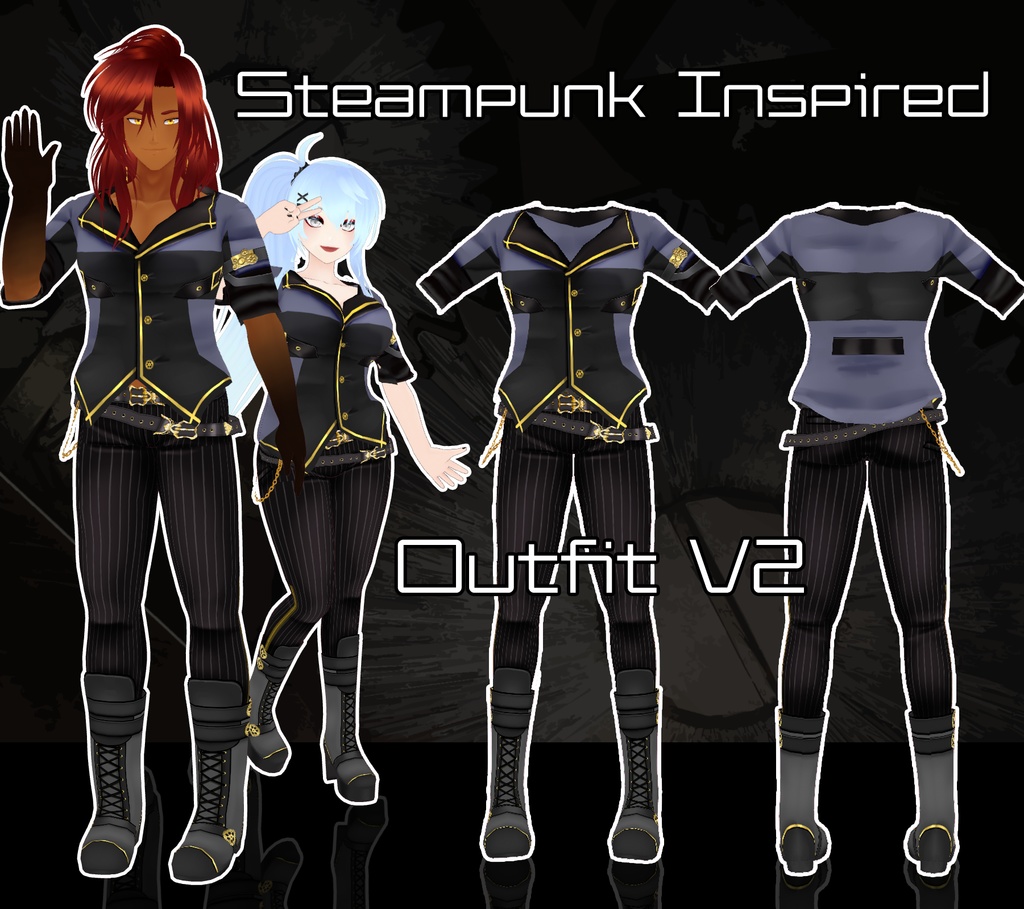 VRoid Steampunk Inspired Outfit V2 | VRoid スチームパンク風衣装 V2