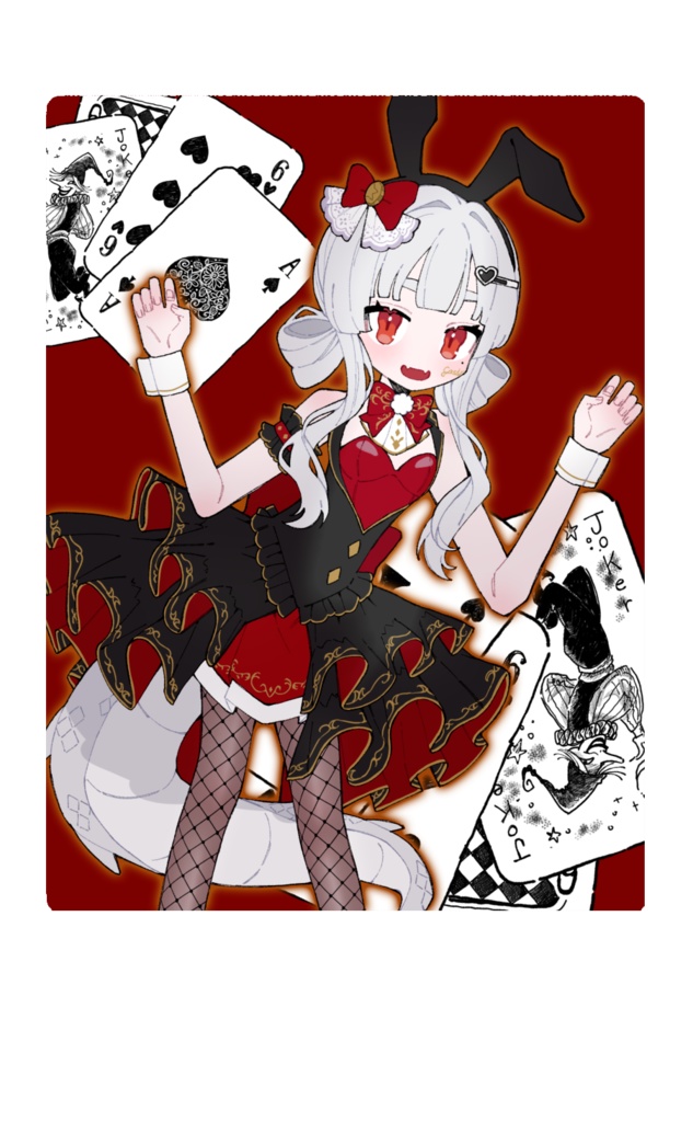 サイン入りチェキ風イラストカード　バニー