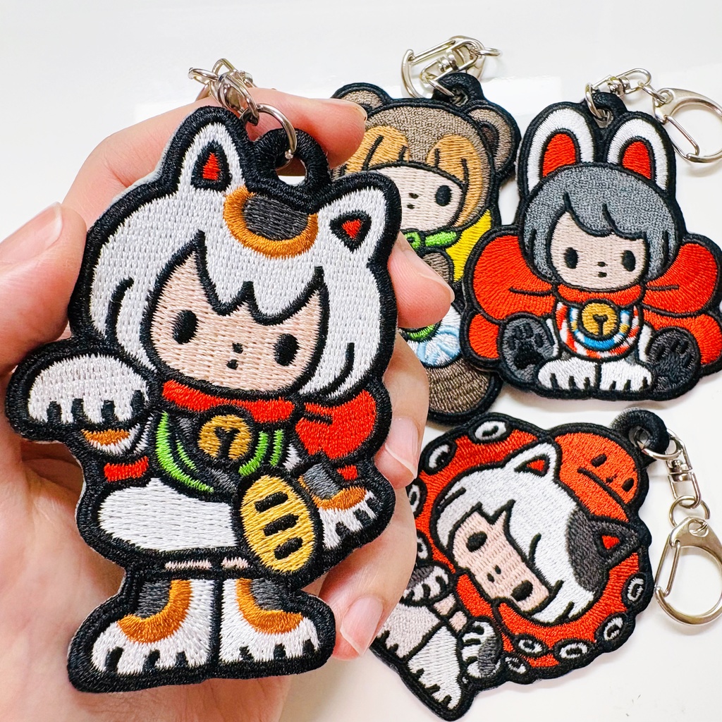 かわいいおきもの刺繍キーホルダー