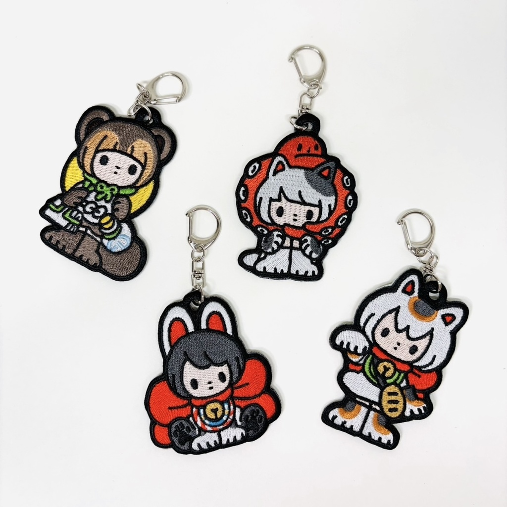 かわいいおきもの刺繍キーホルダー