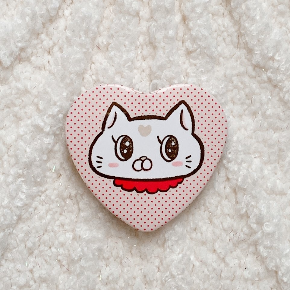 パニックねこのパニーちゃん ハート缶バッジ　A