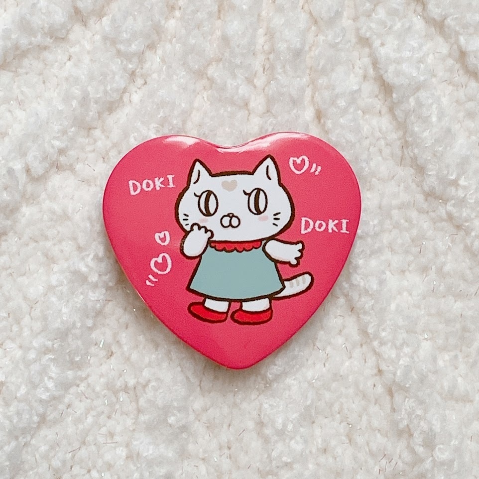 パニックねこのパニーちゃん ハート缶バッジ　B