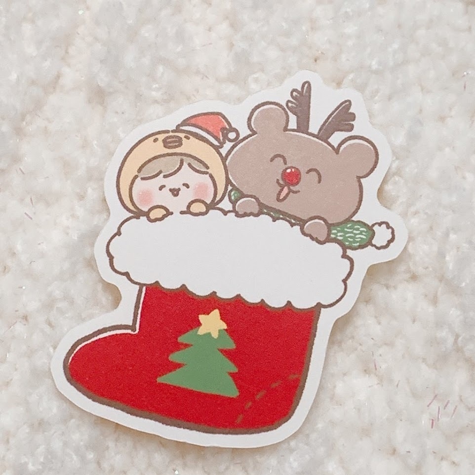 おもぴよ×とんちきくま　コラボステッカー