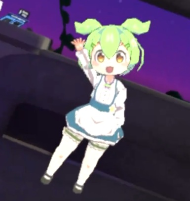 メイド服ずんだもん ver.0.1 ずん子スタンプラリーパネル風 VRChat Unity用 PC/Quest