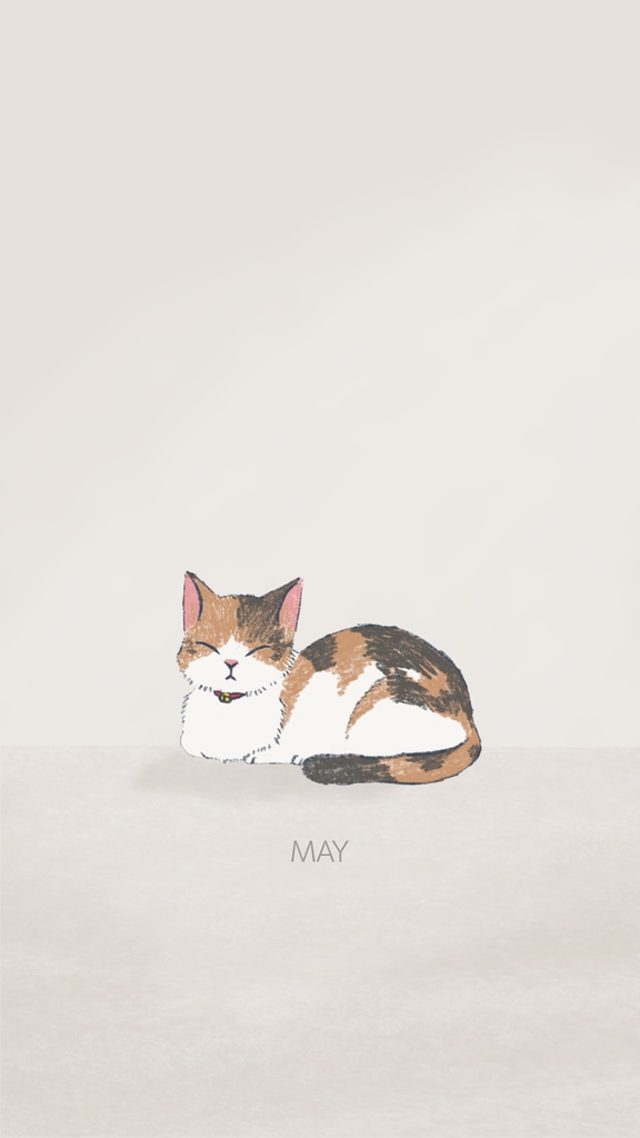 【FREE】2026 iPhone Wallpaper Calendar(Calico Cat)