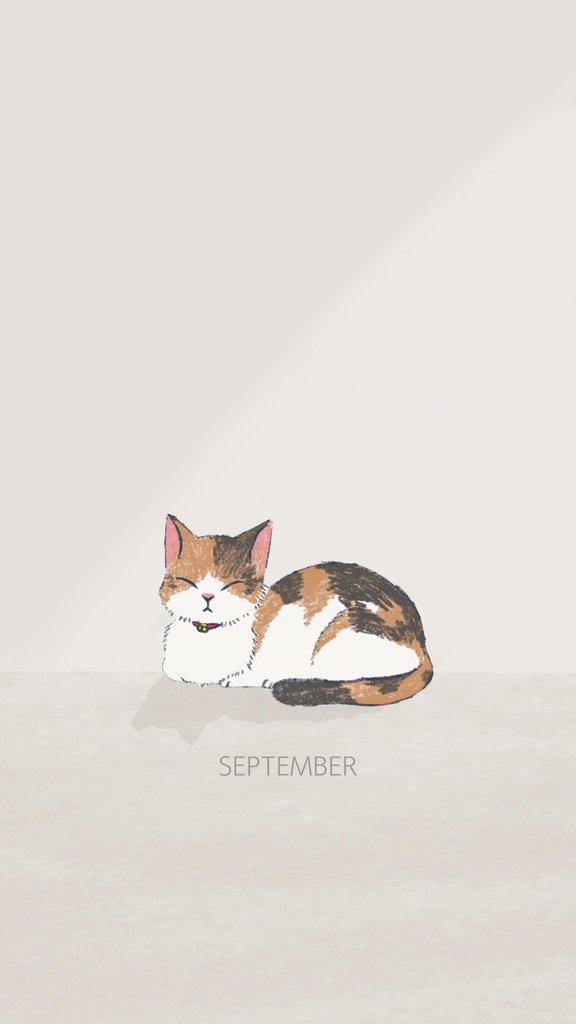 【FREE】2026 iPhone Wallpaper Calendar(Calico Cat)