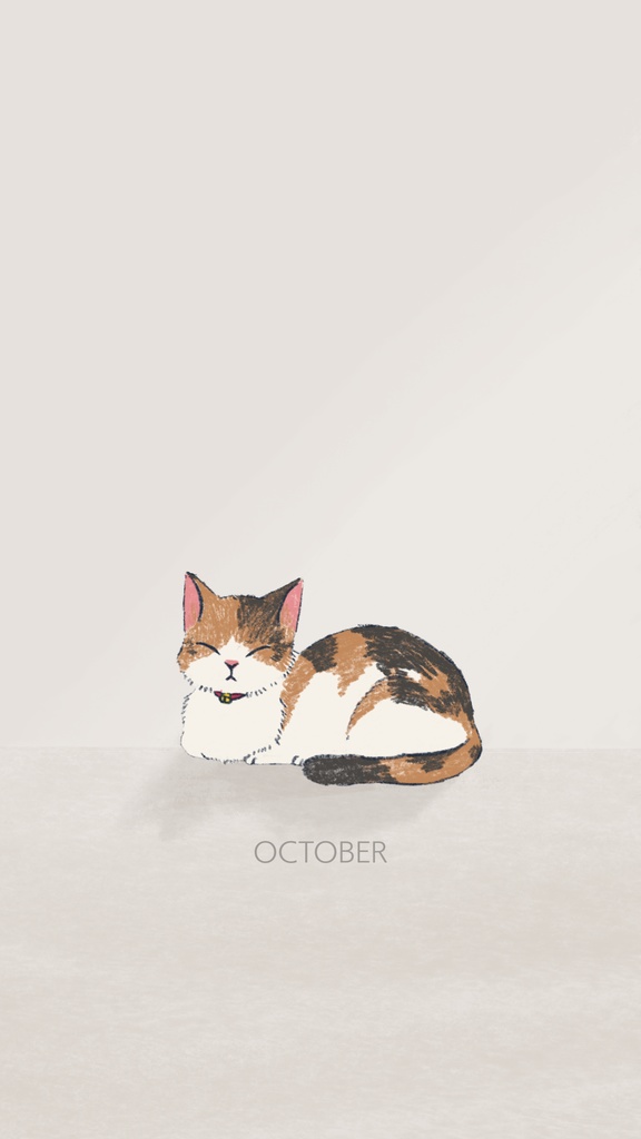 【FREE】2026 iPhone Wallpaper Calendar(Calico Cat)