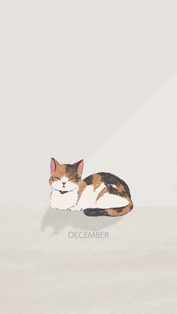 【FREE】2026 iPhone Wallpaper Calendar(Calico Cat)