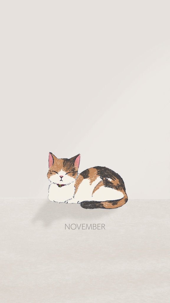 【FREE】2026 iPhone Wallpaper Calendar(Calico Cat)