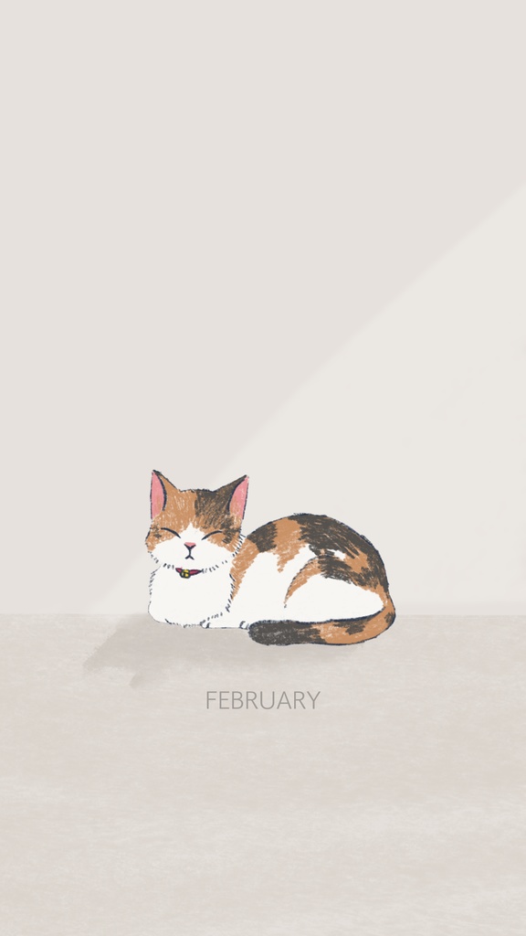 【FREE】2026 iPhone Wallpaper Calendar(Calico Cat)