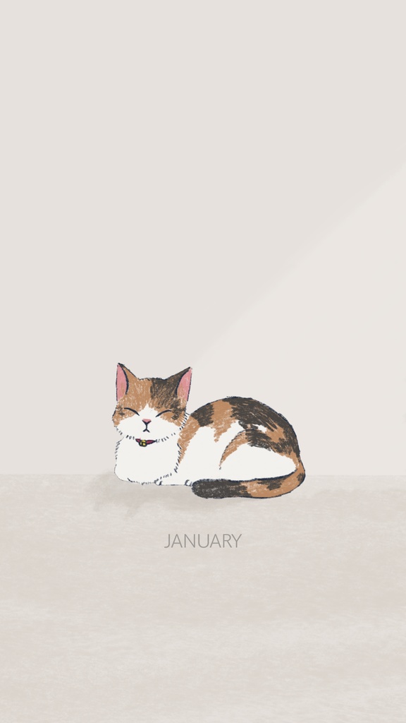 【FREE】2026 iPhone Wallpaper Calendar(Calico Cat)