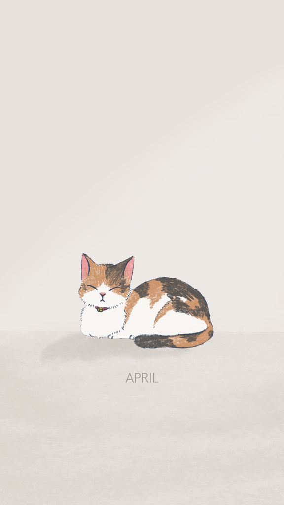 【FREE】2026 iPhone Wallpaper Calendar(Calico Cat)