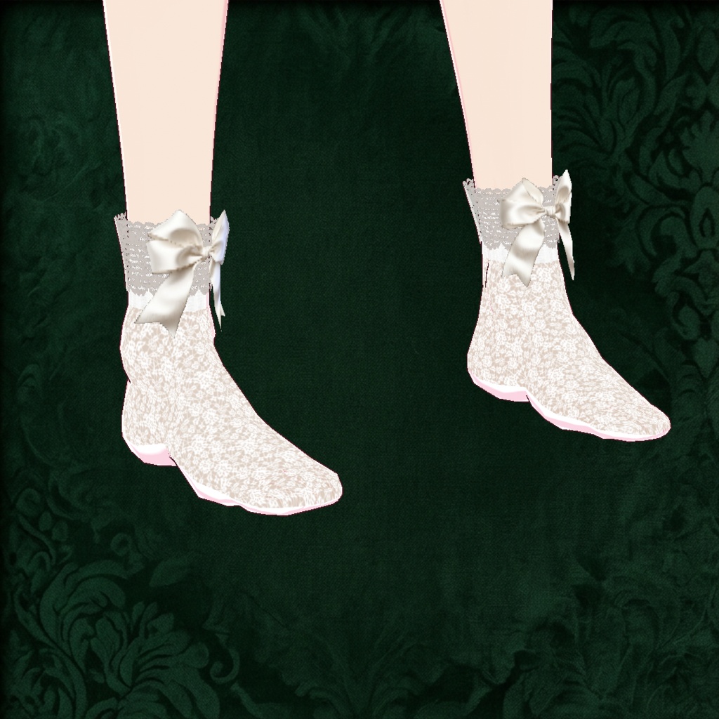 [VROID][FREE] Lolita cute socks BW (Black/white)
