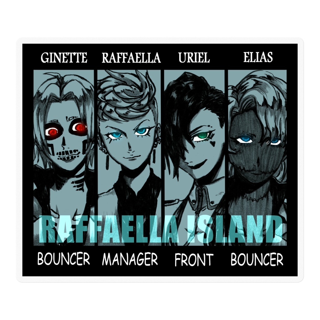 創作女マフィアちゃん ステッカー「ラファエラ アイランド」