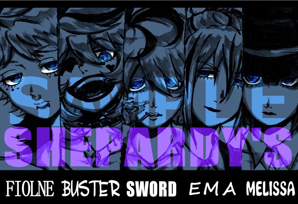 創作女マフィアちゃん アクリルキーホルダー(黒アクリル) 4種