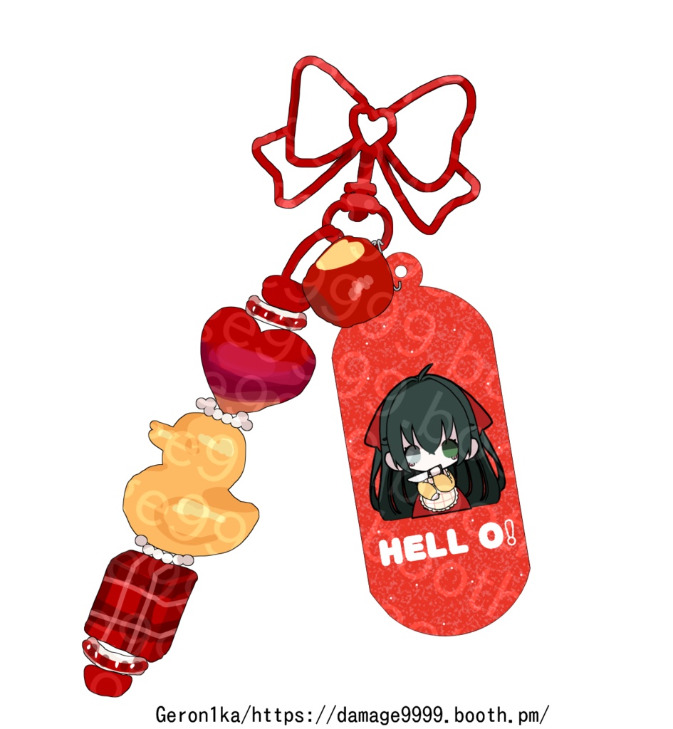 HELL O! ビーズキーホルダー棗