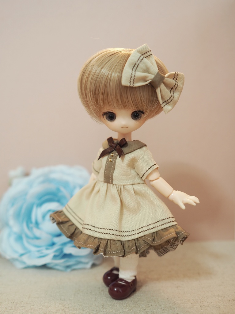 オビツ11用 カラフルメイドちゃんワンピースセット(バレンタインver.)