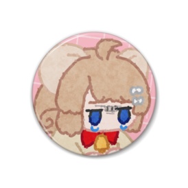 Vtuber棲子むぎ しょんぼり缶バッジ