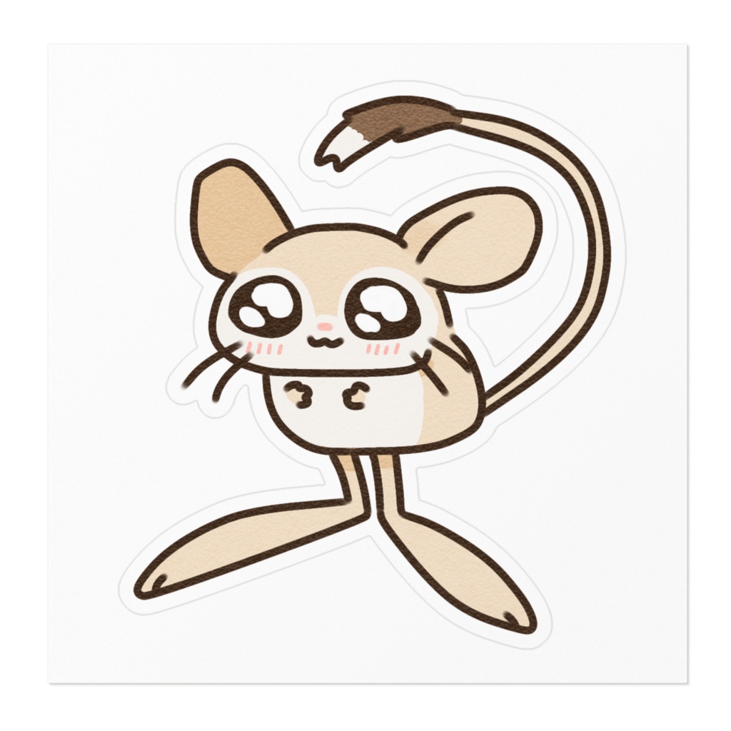 トビネズミのステッカー【100×100mm】