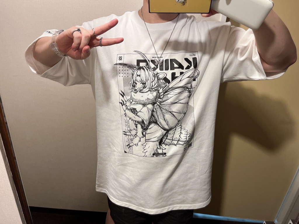 【9月2日まで受注再販】蚕ちゃんビッグシルエットホワイトTシャツ