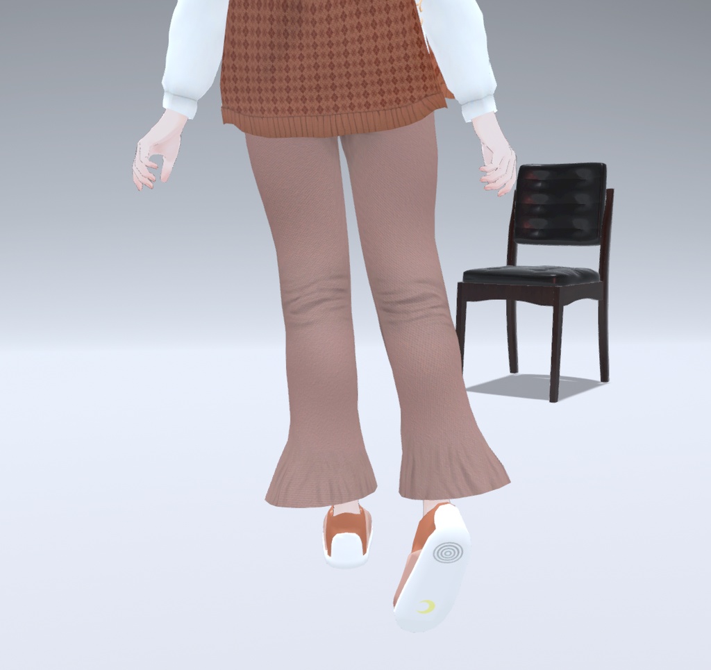 【11アバター対応】秋のゆったりニットベスト&フレアパンツコーデ