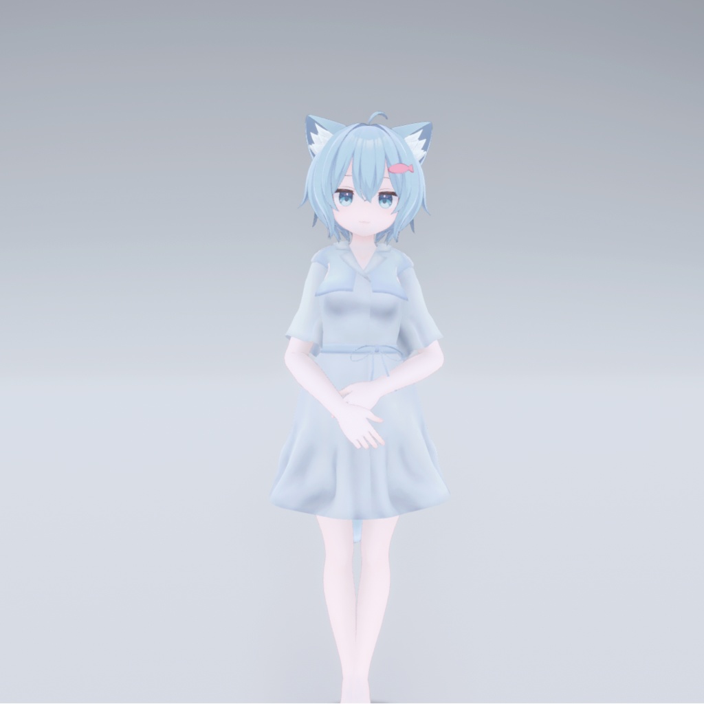 【7アバター対応】トレンチライクワンピース【3D衣装モデル】